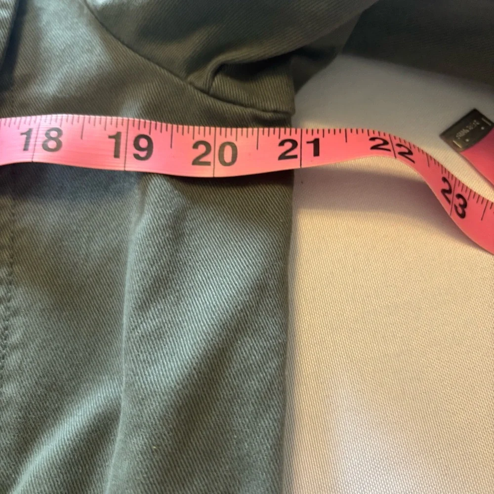 GAP Army Green Twill Snap Zip Cinch Waist Pockets Military Utility Jacket Sz M
